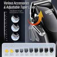 Ukeety Hair Clippers for Men Professional Beard Trimmer Cordless Hair Clippers with LED Display Rechargeable T-Blade Hair Trimmer Hair Cutting Kit for Household Barber Kit