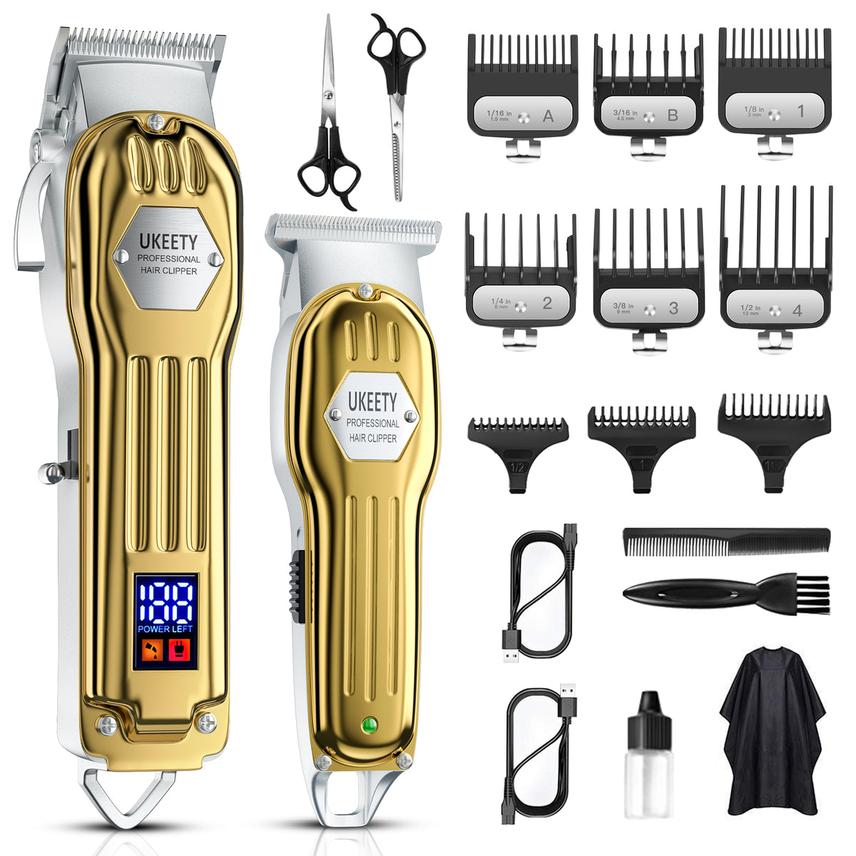 Kemei 1986 Professional Hair Clippers Trimmer Kit Hair Cutting Machine  Barber US