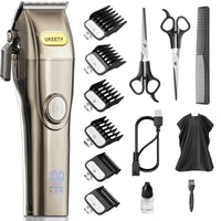 Hair Clipper for Men Cordless Beard Trimmer Haircut Grooming Set Hiar Clippers IPX7 Waterproof Professional Hair Barber Cutting Kit LED Display