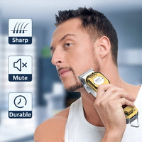 Professional Hair Clippers for Men Zero Gapped Cordless Barber Hair Cutting Kit with T-Blade Beard Trimmer Full Metal Kids Men Women Clipper Set with LED Display Rechargeable Grooming Kit