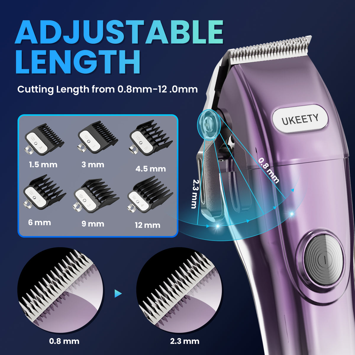 Hair Clipper for Men Professional Hair Barber Cutting Kit LED Display Cordless Beard Trimmer Haircut Grooming Set IPX7 Waterproof