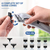 Hair Clippers for Men Full Metal Cordless Close Cutting T-Blade Trimmer Kit with LED Display Professional Hair Cutting Kit Beard Trimmer Barbers Men Women Kids Clipper Set Rechargeable Grooming Kit