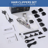 Hair Clippers for Men Full Metal Cordless Close Cutting T-Blade Trimmer Kit with LED Display Professional Hair Cutting Kit Beard Trimmer Barbers Men Women Kids Clipper Set Rechargeable Grooming Kit